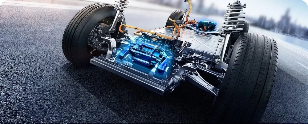 iCAUR 03 chassis suspension CG render. iCAUR 03 appearance