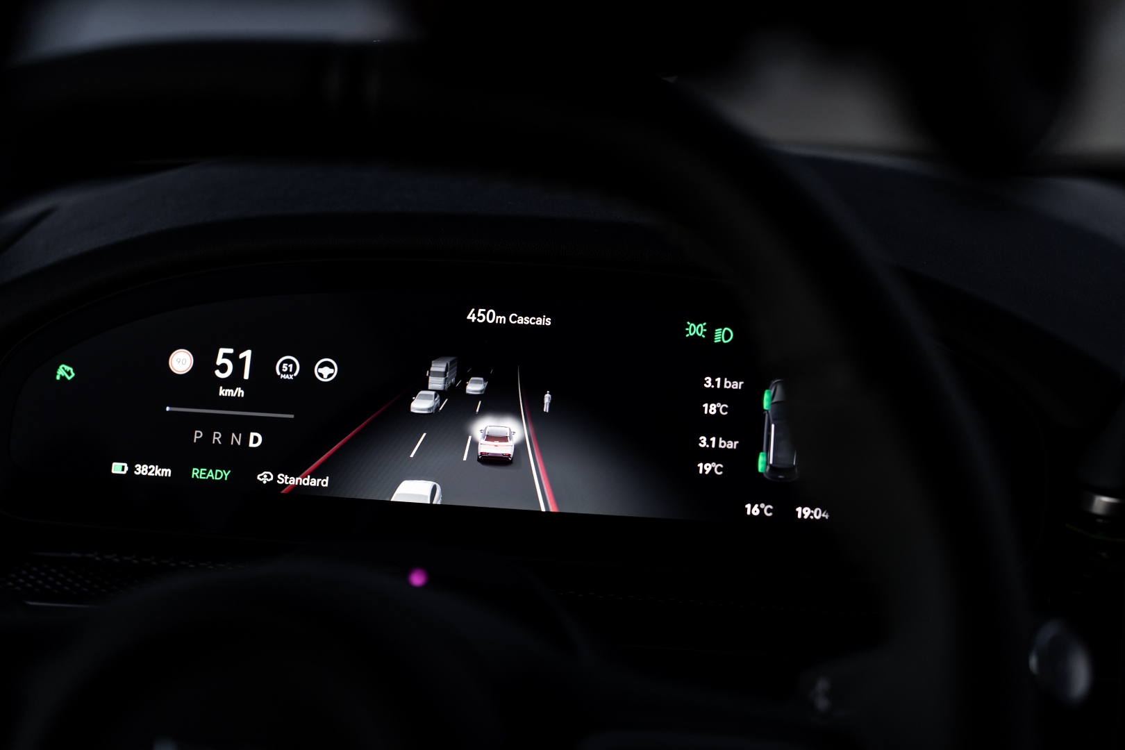 รายละเอียดการแสดงผลแดชบอร์ดดิจิทัลของ Zeekr 7GT