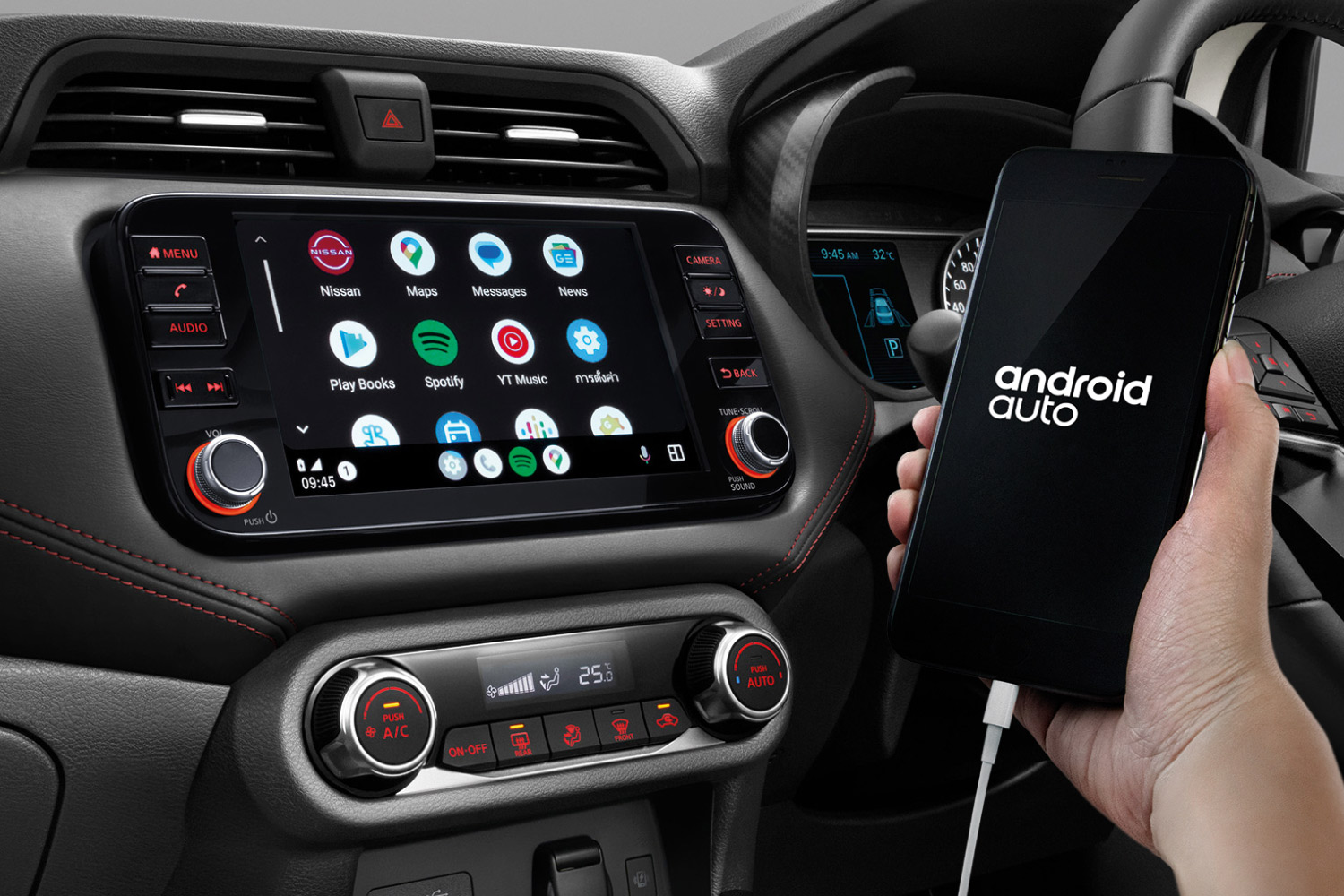 นิสสัน อัลเมร่า ระบบอินโฟเทนเมนท์เชื่อมต่อสมาร์ทโฟน Android Auto