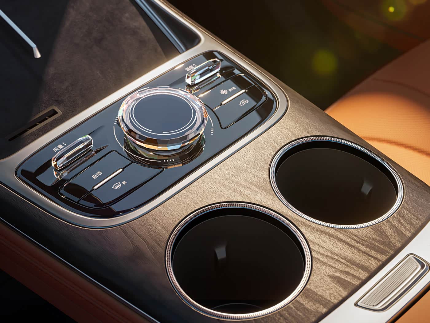 Geely Galaxy M7 center console control knob detail