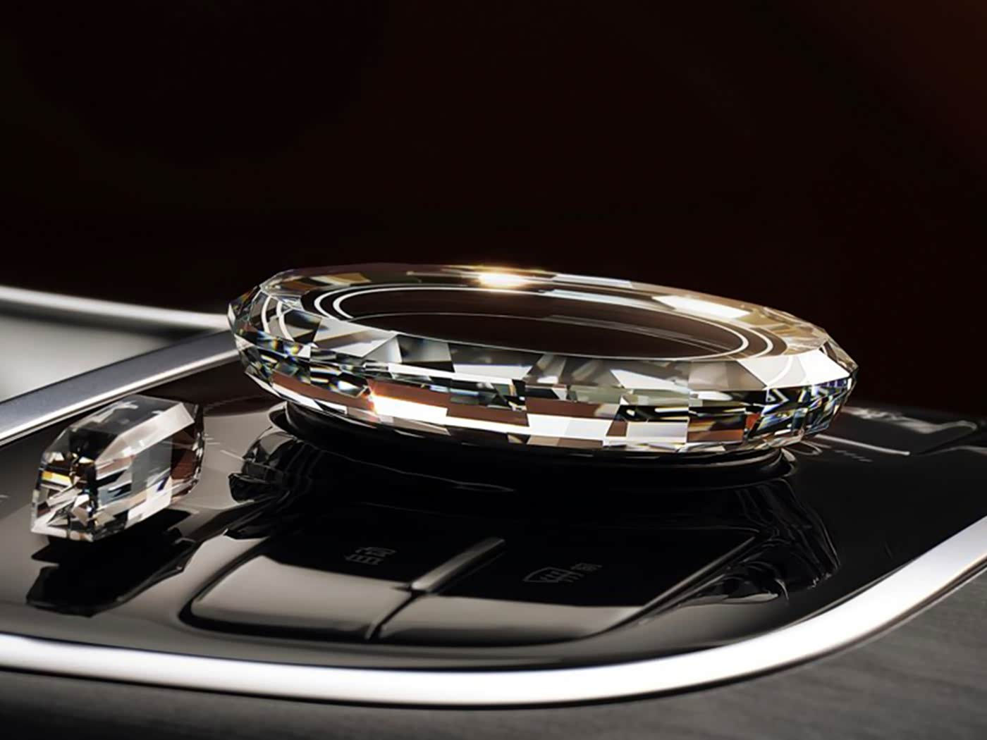 Geely Galaxy M7 interior crystal gear shifter detail