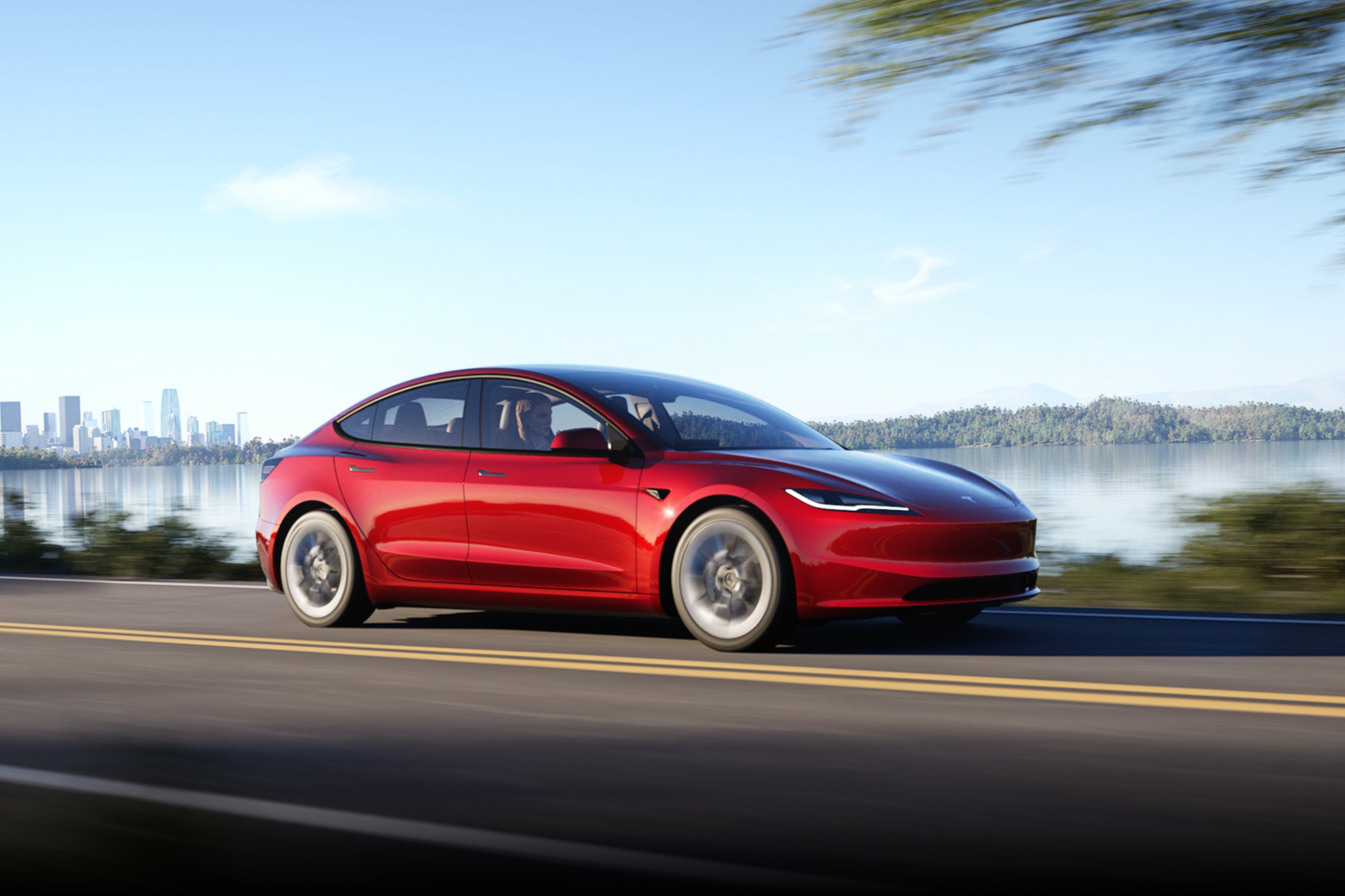 ลักษณะภายนอกของรถ Tesla Model 3