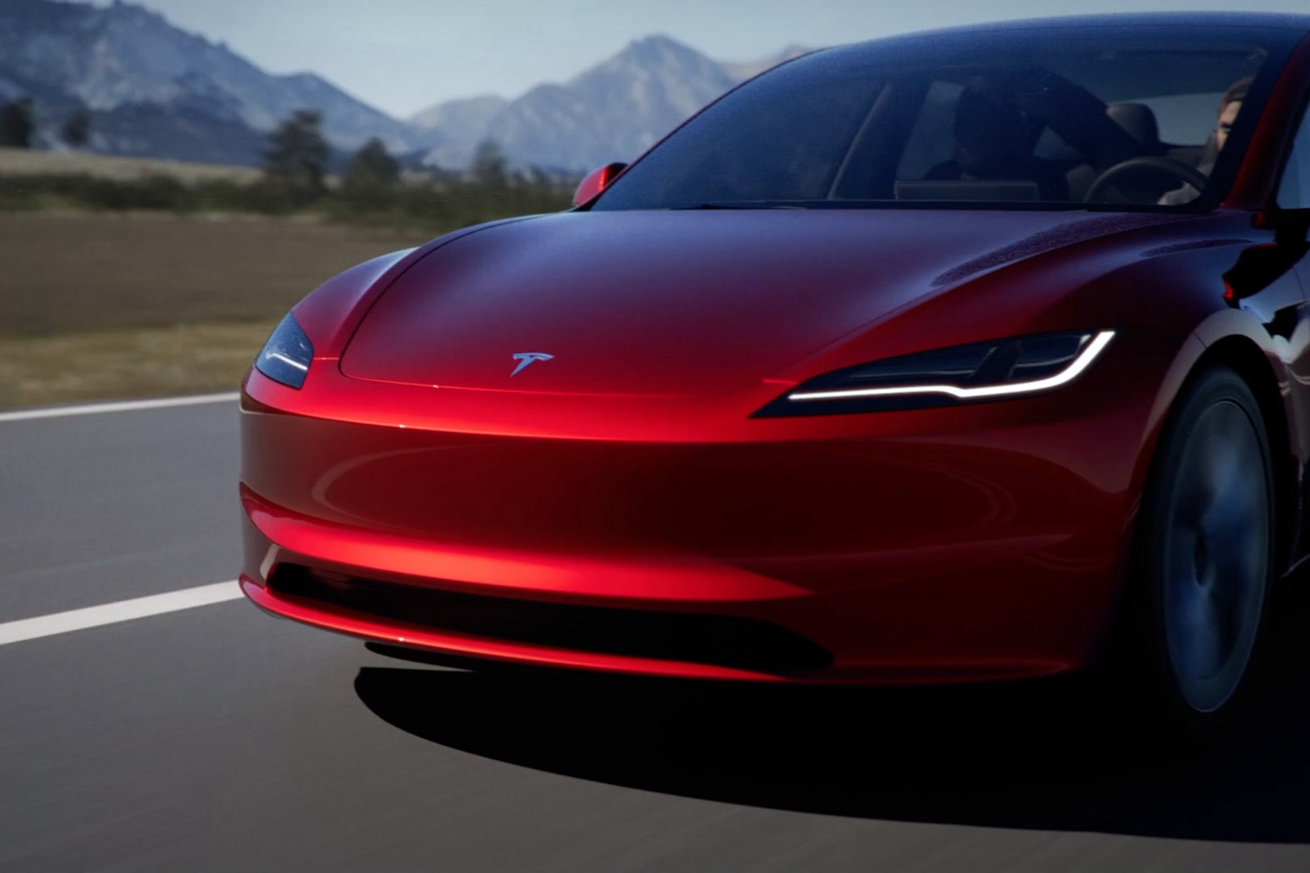 หน้ารถ Tesla Model 3